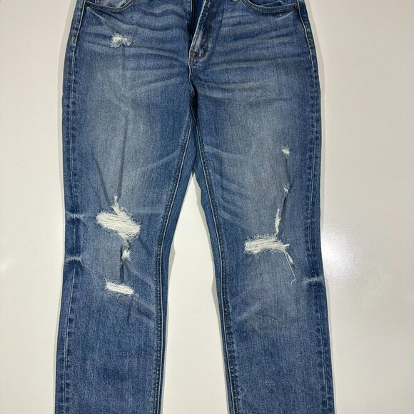 Hidden Jeans Womens Size 27 Mid Rise Straight Leg Distressed Medium Blue Denim - Picture 1 of 6